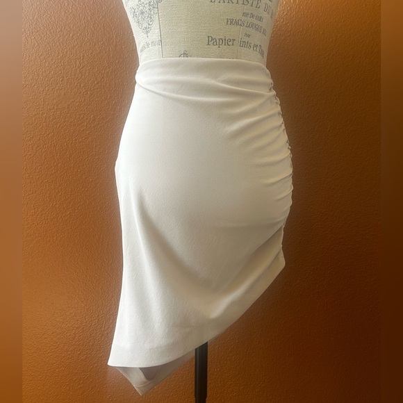 IRO Cream Asymmetrical Skirt With Side Ruching 36/ US Size 4 Excellent Condition - Picture 3 of 8